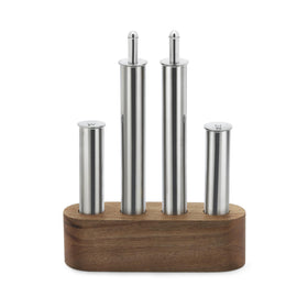 FILARE ACETO OLIO SALE PEPE CON BASE INLEGNO SCATOLA SET 4 PZ OLIPAC